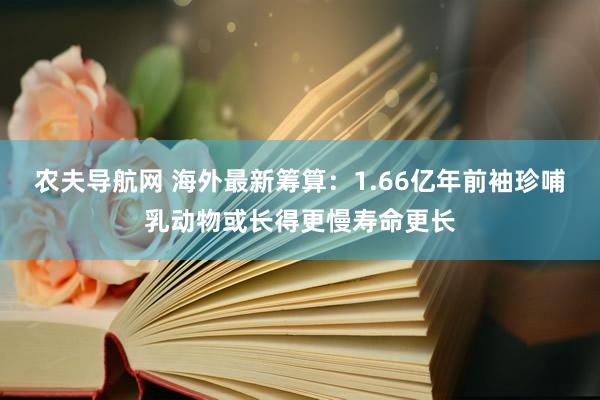 农夫导航网 海外最新筹算：1.66亿年前袖珍哺乳动物或长得更慢寿命更长