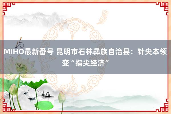 MIHO最新番号 昆明市石林彝族自治县：针尖本领变“指尖经济”