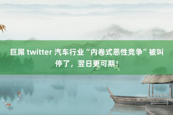 巨屌 twitter 汽车行业“内卷式恶性竞争”被叫停了，翌日更可期！