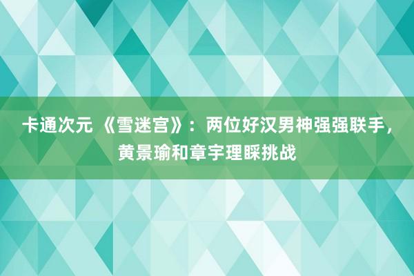 卡通次元 《雪迷宫》：两位好汉男神强强联手，黄景瑜和章宇理睬挑战