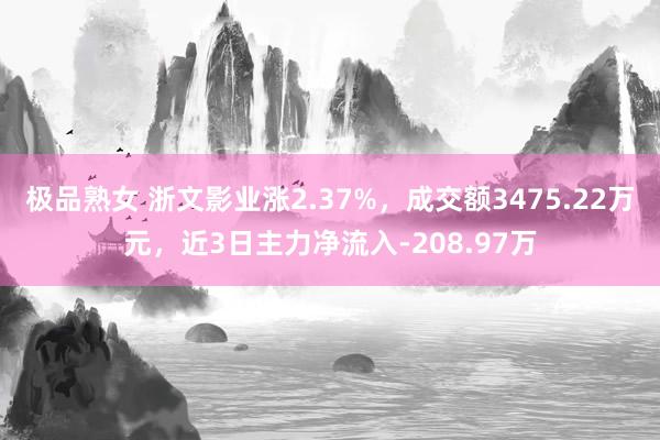 极品熟女 浙文影业涨2.37%，成交额3475.22万元，近3日主力净流入-208.97万