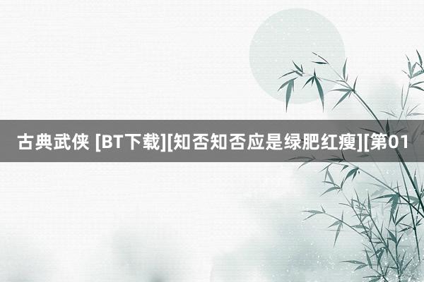 古典武侠 [BT下载][知否知否应是绿肥红瘦][第01