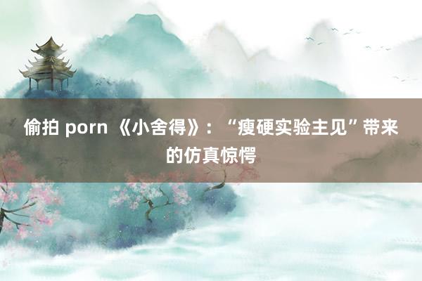 偷拍 porn 《小舍得》：“瘦硬实验主见”带来的仿真惊愕