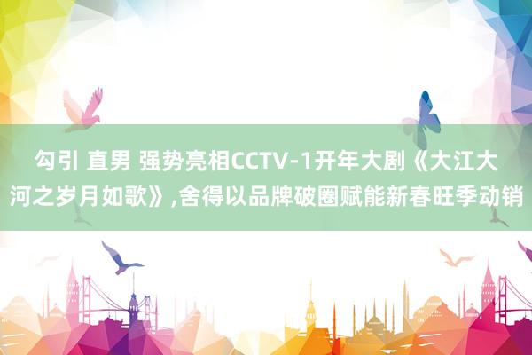 勾引 直男 强势亮相CCTV-1开年大剧《大江大河之岁月如歌》,舍得以品牌破圈赋能新春旺季动销